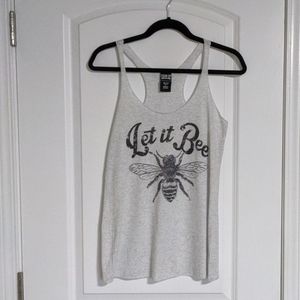Chin up Apparel gray let it bee workout tank small